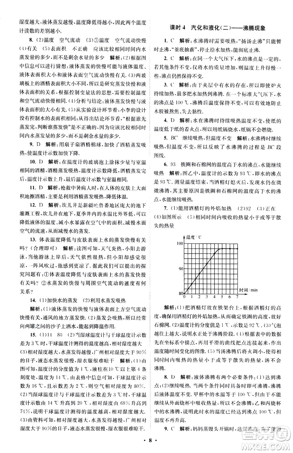 江蘇鳳凰科學(xué)技術(shù)出版社2020秋初中物理小題狂做巔峰版八年級(jí)上蘇科版參考答案