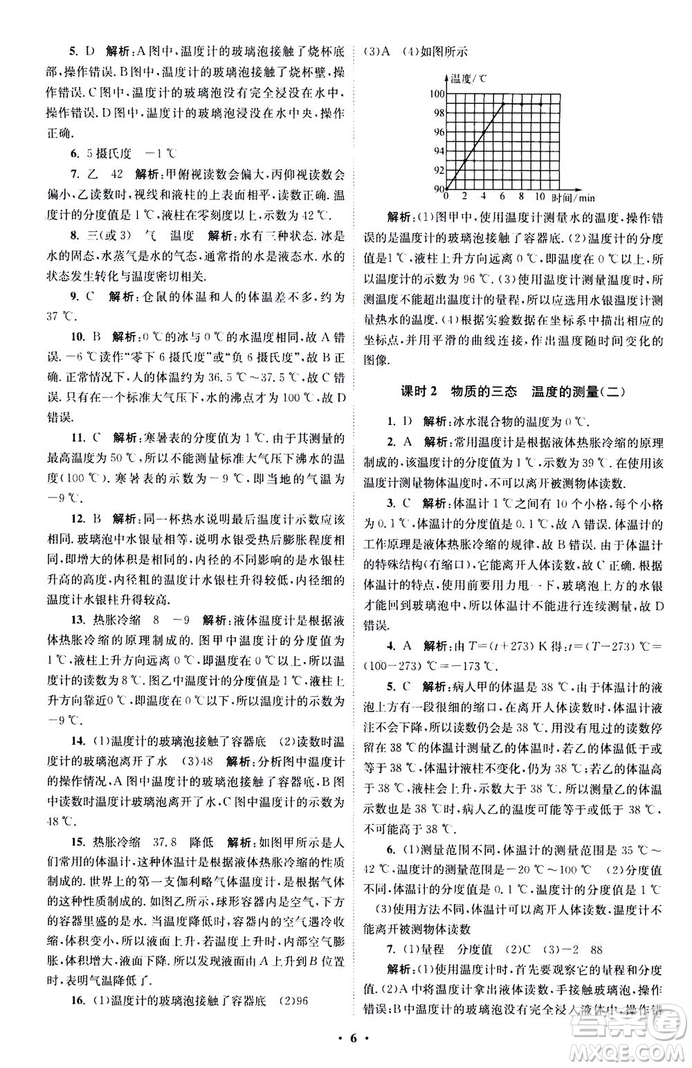 江蘇鳳凰科學(xué)技術(shù)出版社2020秋初中物理小題狂做巔峰版八年級(jí)上蘇科版參考答案