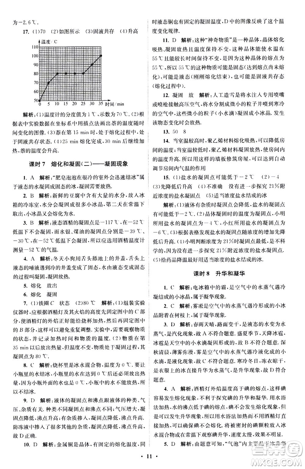 江蘇鳳凰科學(xué)技術(shù)出版社2020秋初中物理小題狂做巔峰版八年級(jí)上蘇科版參考答案