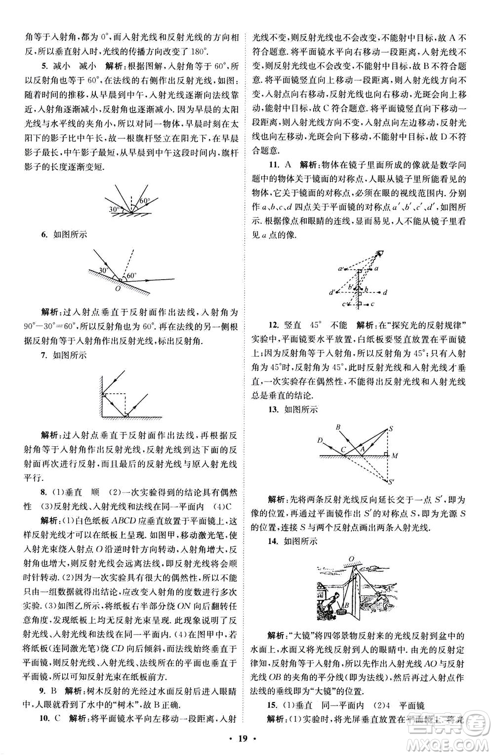 江蘇鳳凰科學(xué)技術(shù)出版社2020秋初中物理小題狂做巔峰版八年級(jí)上蘇科版參考答案