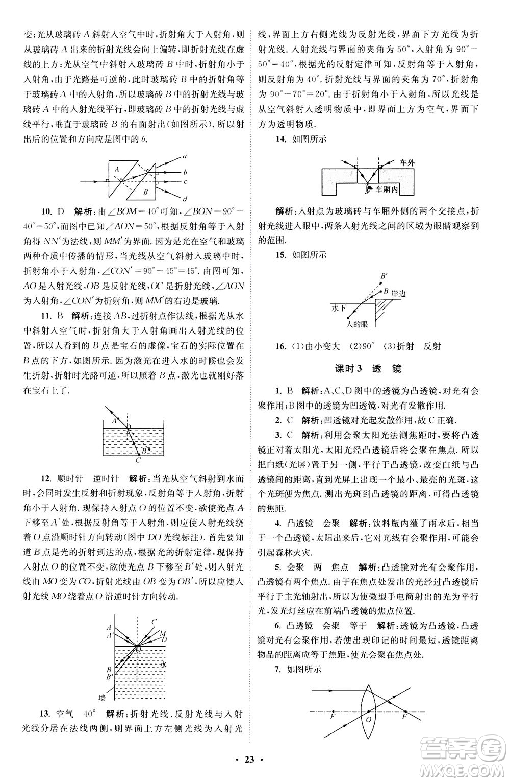 江蘇鳳凰科學(xué)技術(shù)出版社2020秋初中物理小題狂做巔峰版八年級(jí)上蘇科版參考答案