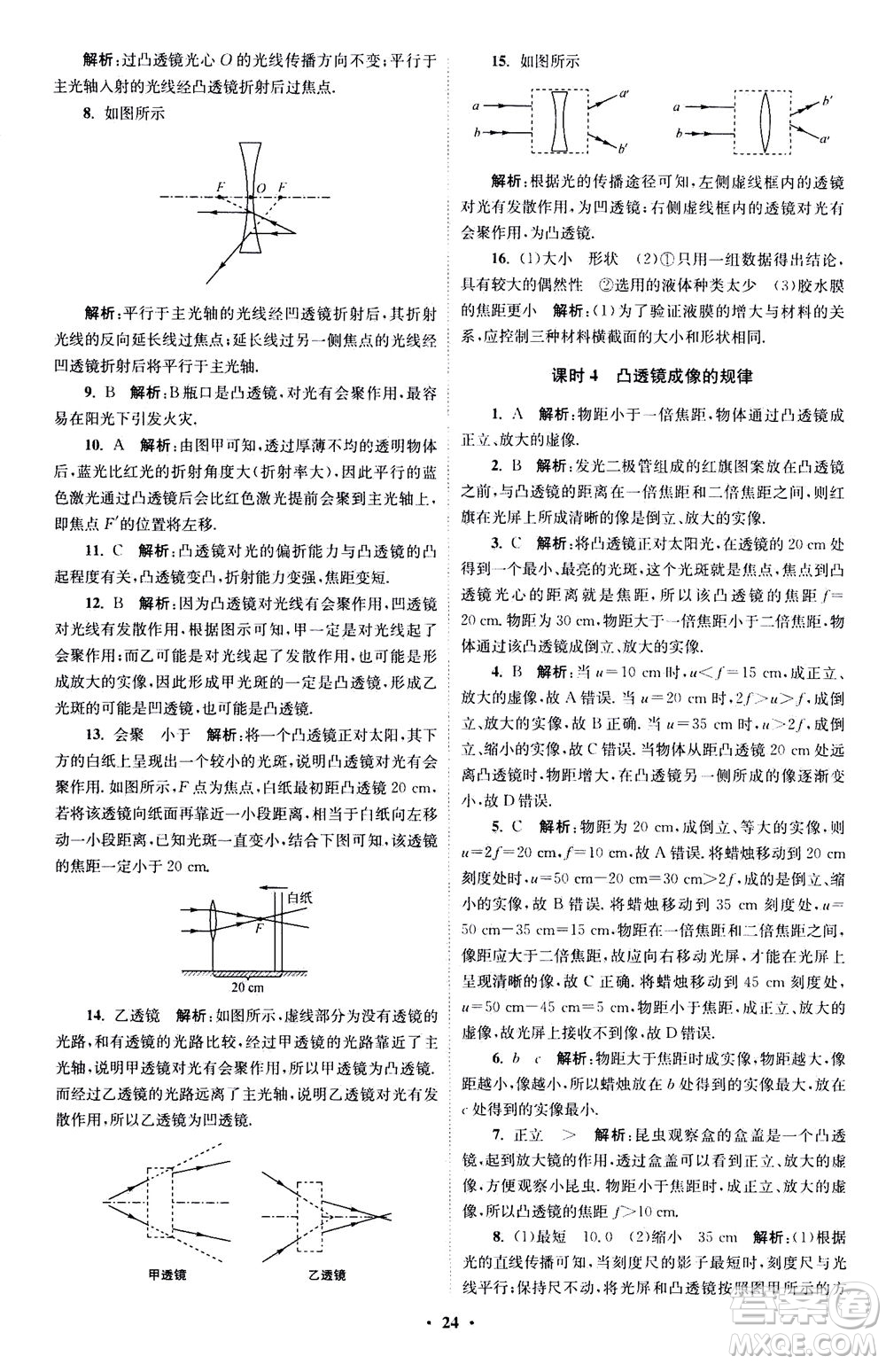 江蘇鳳凰科學(xué)技術(shù)出版社2020秋初中物理小題狂做巔峰版八年級(jí)上蘇科版參考答案