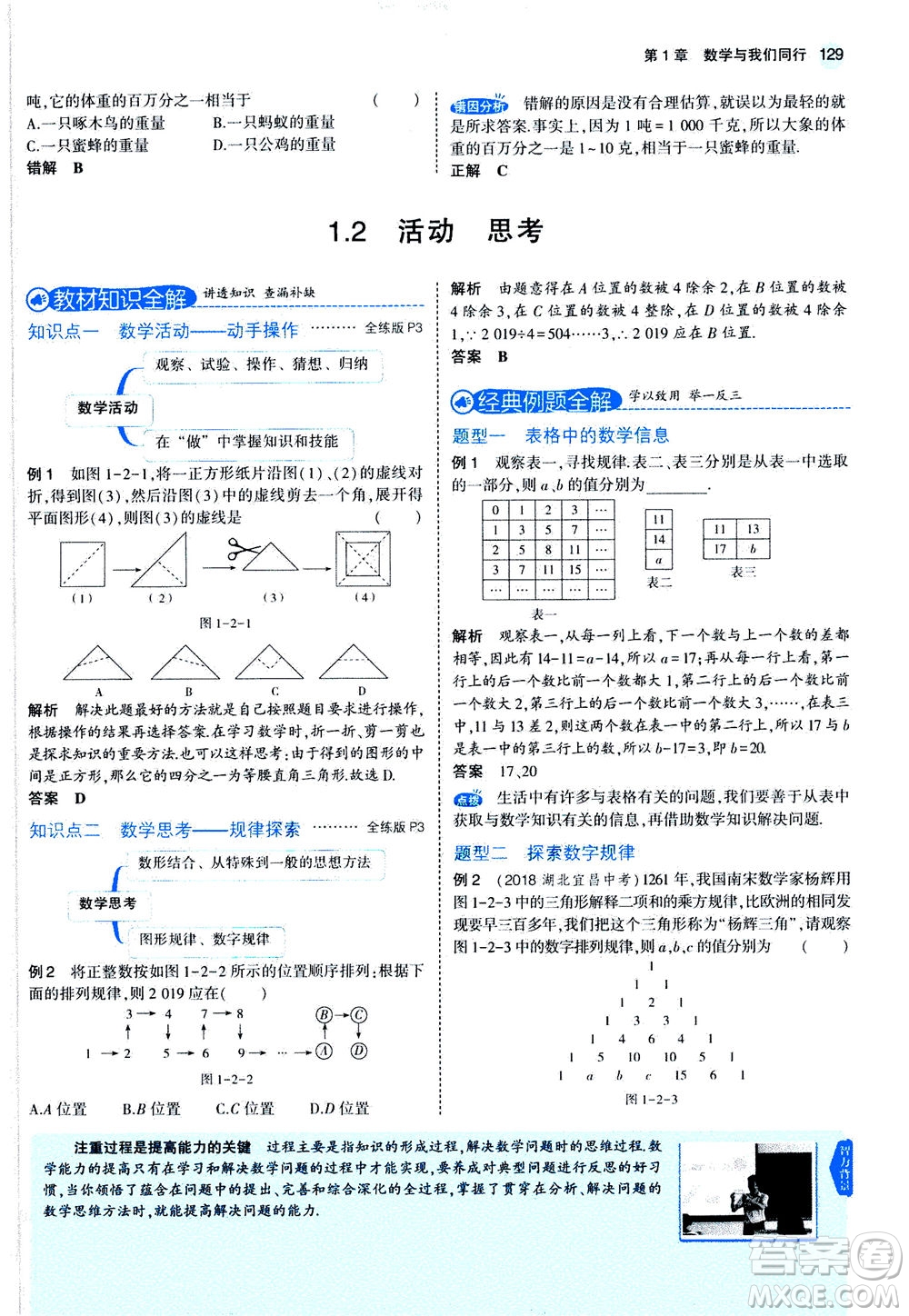 教育科學(xué)出版社2020秋5年中考3年模擬全解版初中數(shù)學(xué)七年級(jí)上冊(cè)蘇科版參考答案