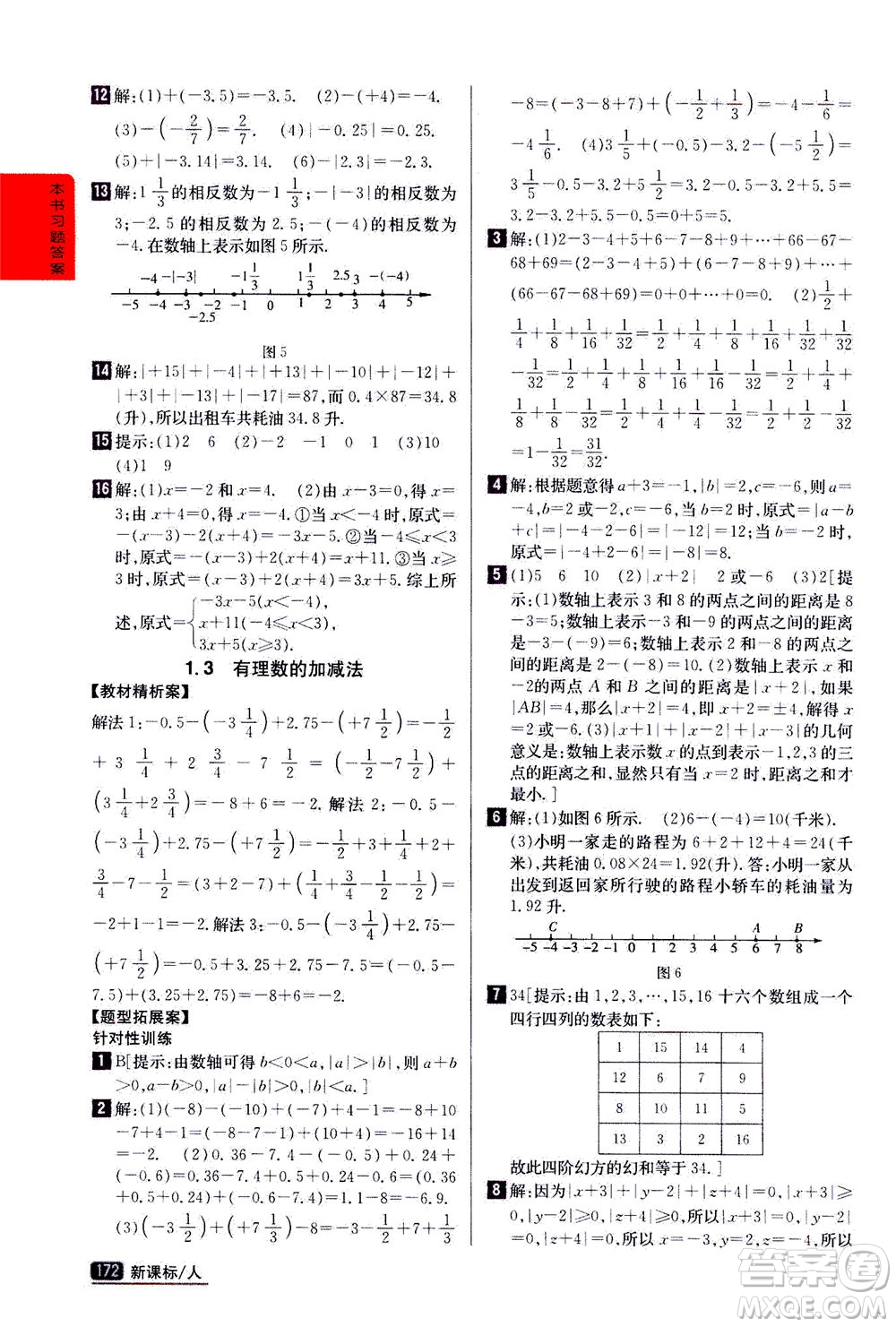 吉林人民出版社2020秋尖子生學案數(shù)學七年級上冊新課標人教版參考答案