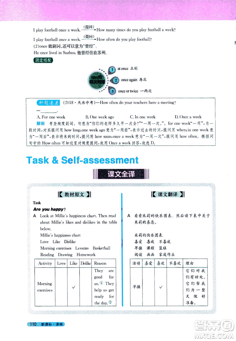 2020秋新教材完全解讀英語七年級上冊新課標譯林版參考答案