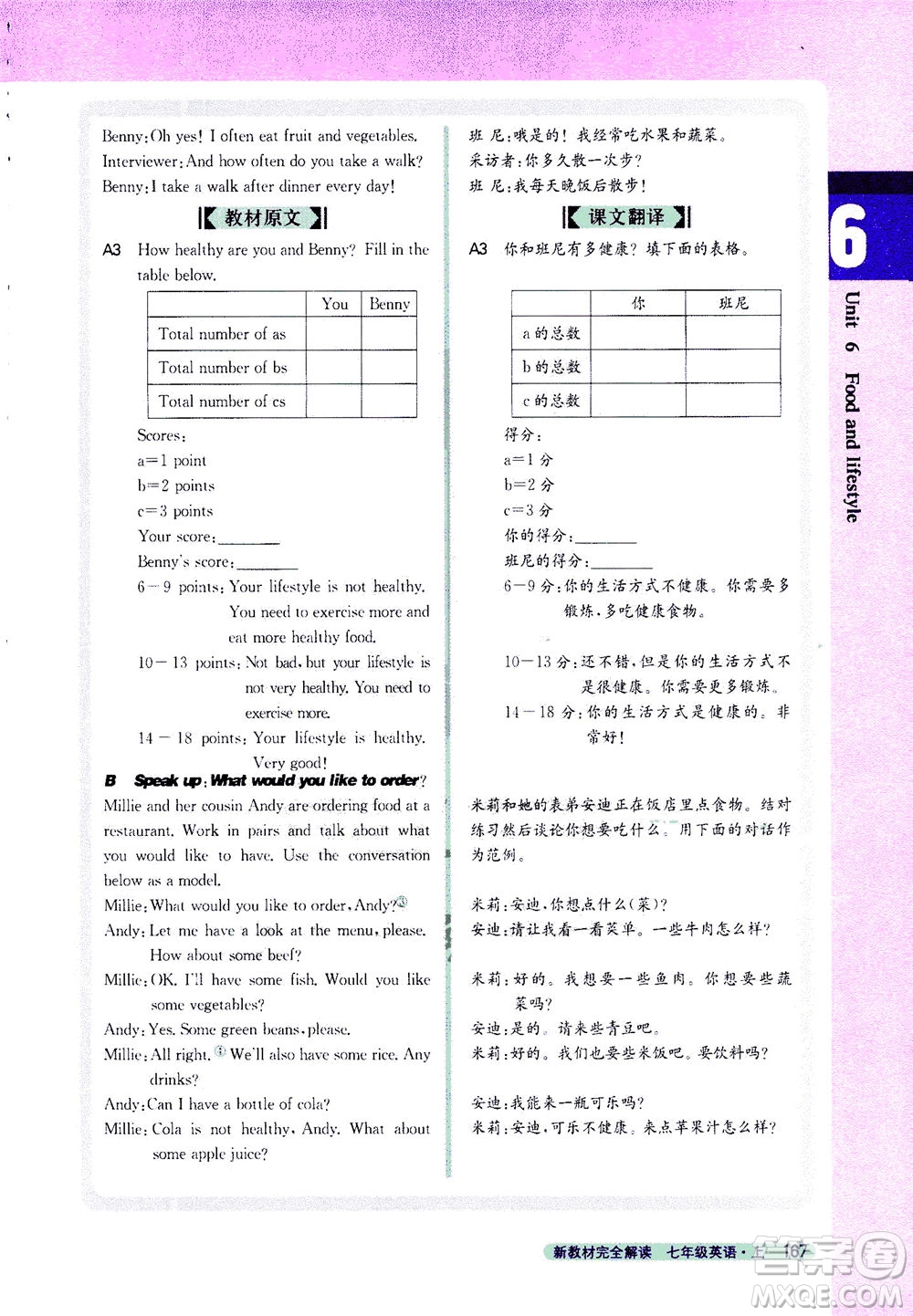 2020秋新教材完全解讀英語七年級上冊新課標譯林版參考答案