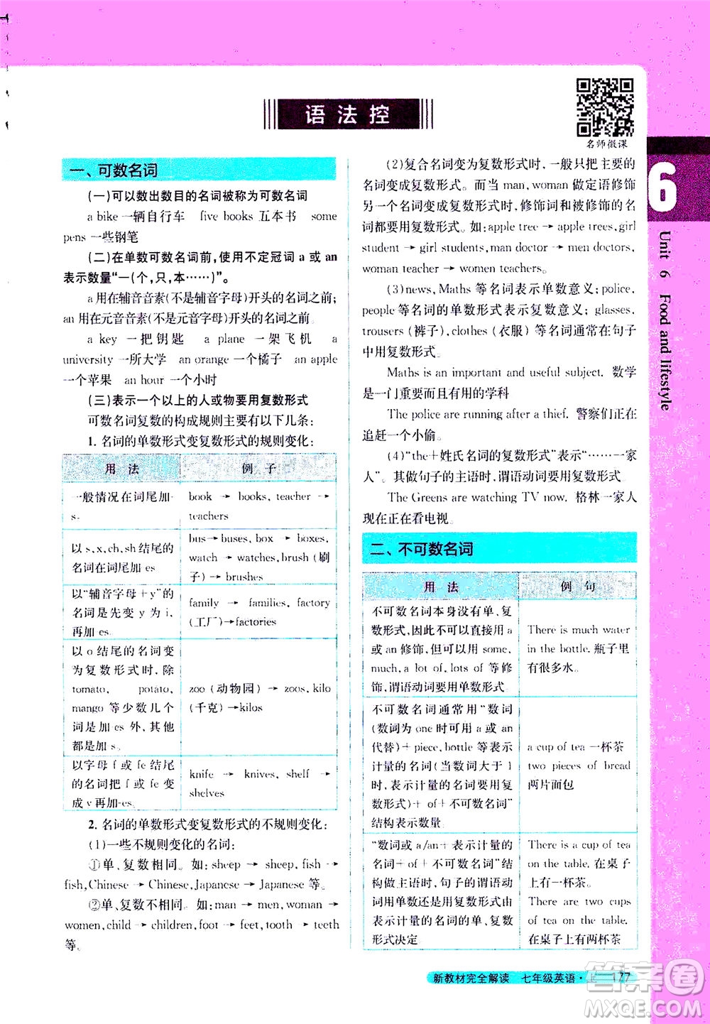 2020秋新教材完全解讀英語七年級上冊新課標譯林版參考答案