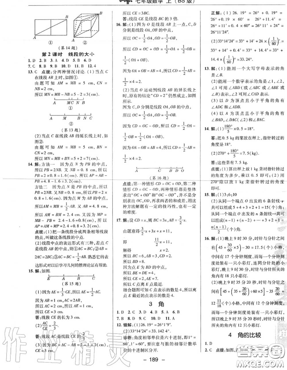 榮德基2020秋新版綜合應用創(chuàng)新題典中點七年級數(shù)學上冊北師版答案