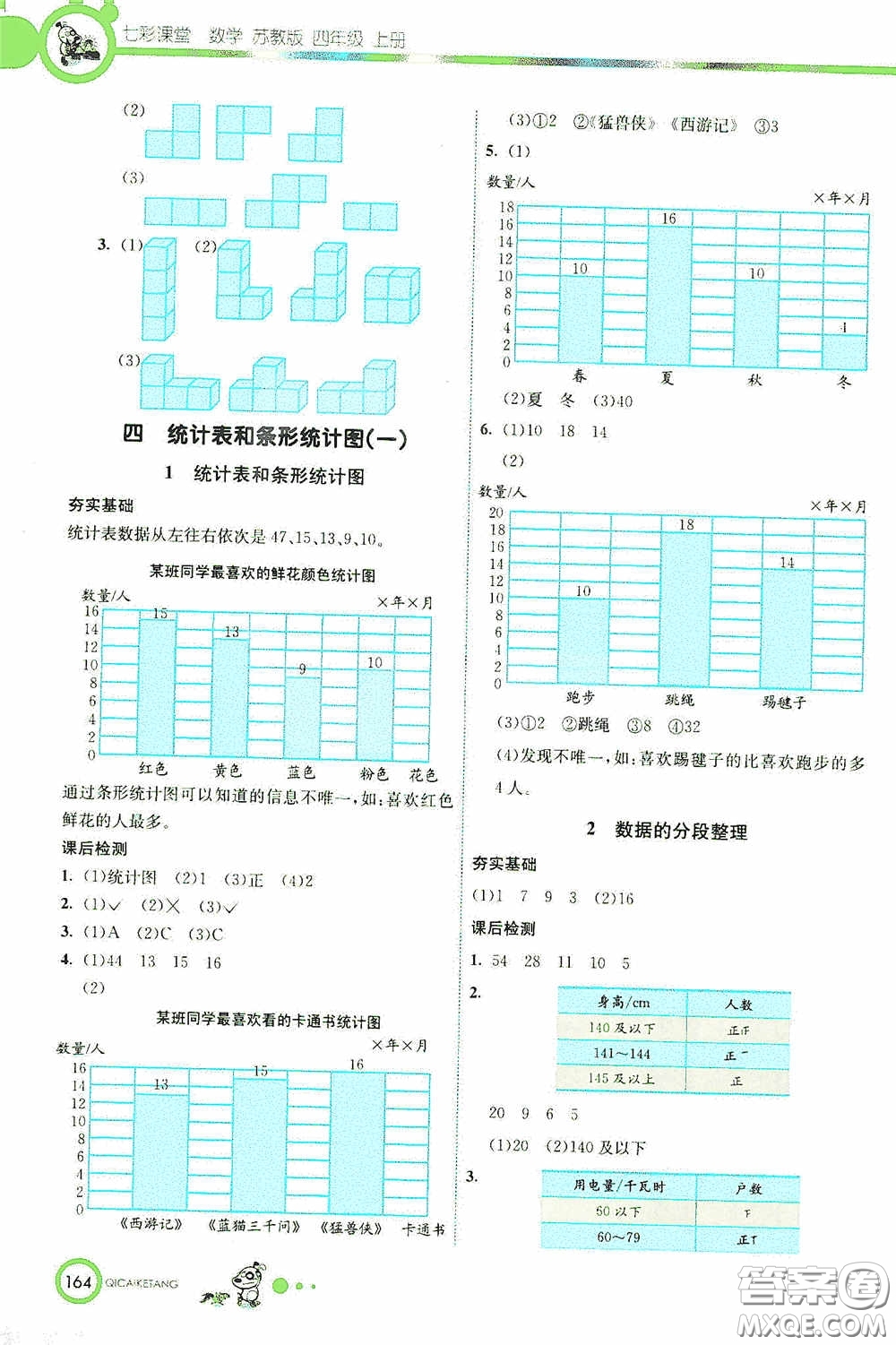 河北教育出版社2020七彩課堂四年級數(shù)學上冊蘇教版答案