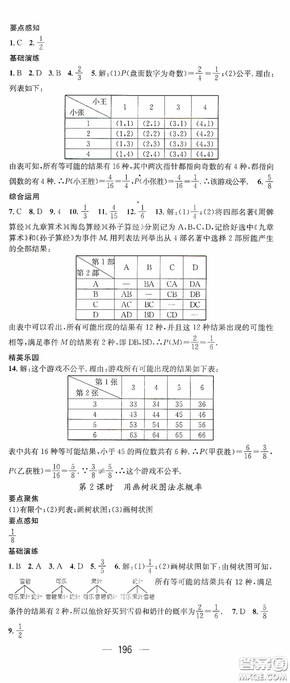 陽光出版社2020精英新課堂九年級(jí)數(shù)學(xué)上冊(cè)人教版答案