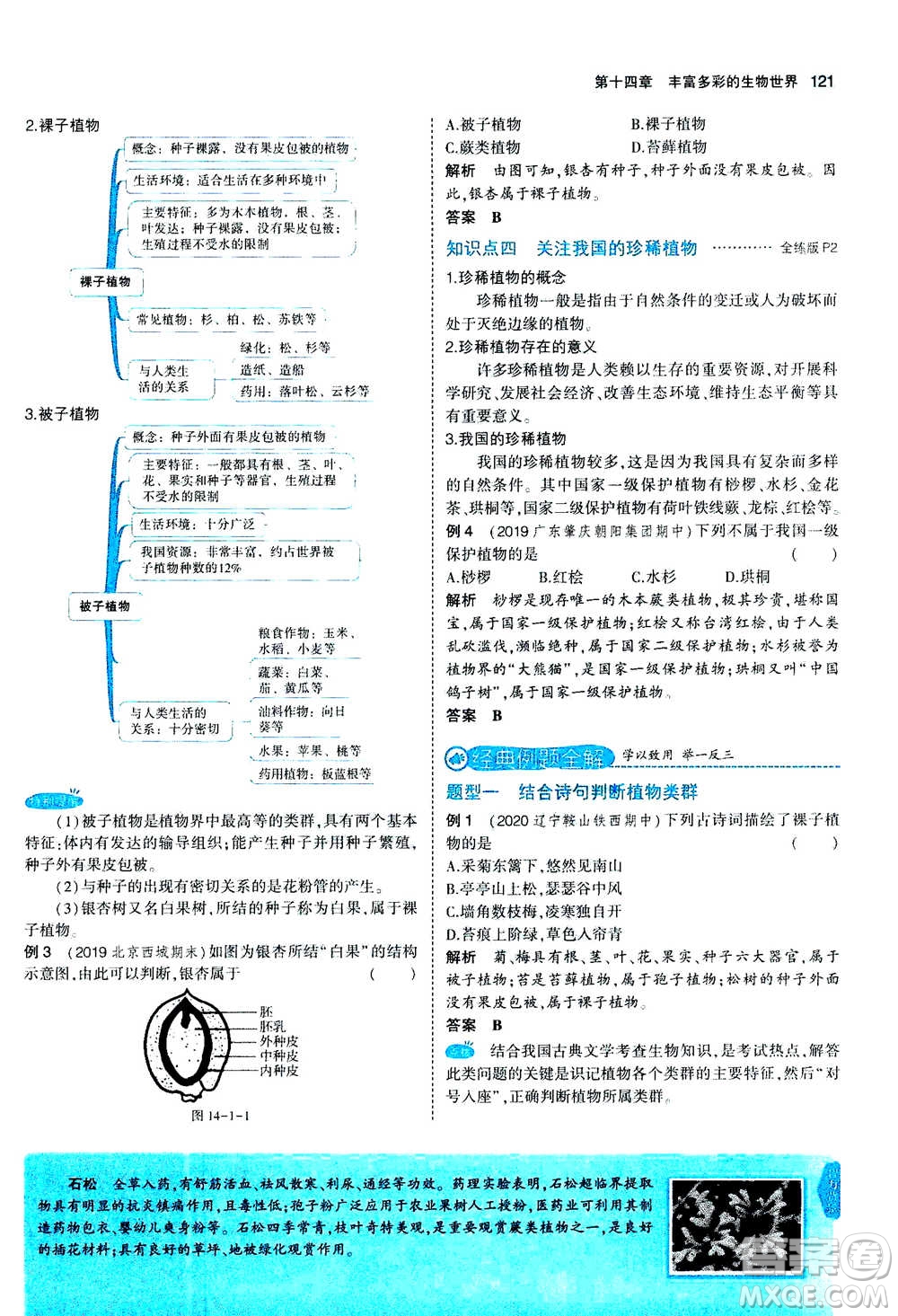 2020秋5年中考3年模擬全練版全解版初中生物八年級(jí)上冊(cè)蘇教版參考答案