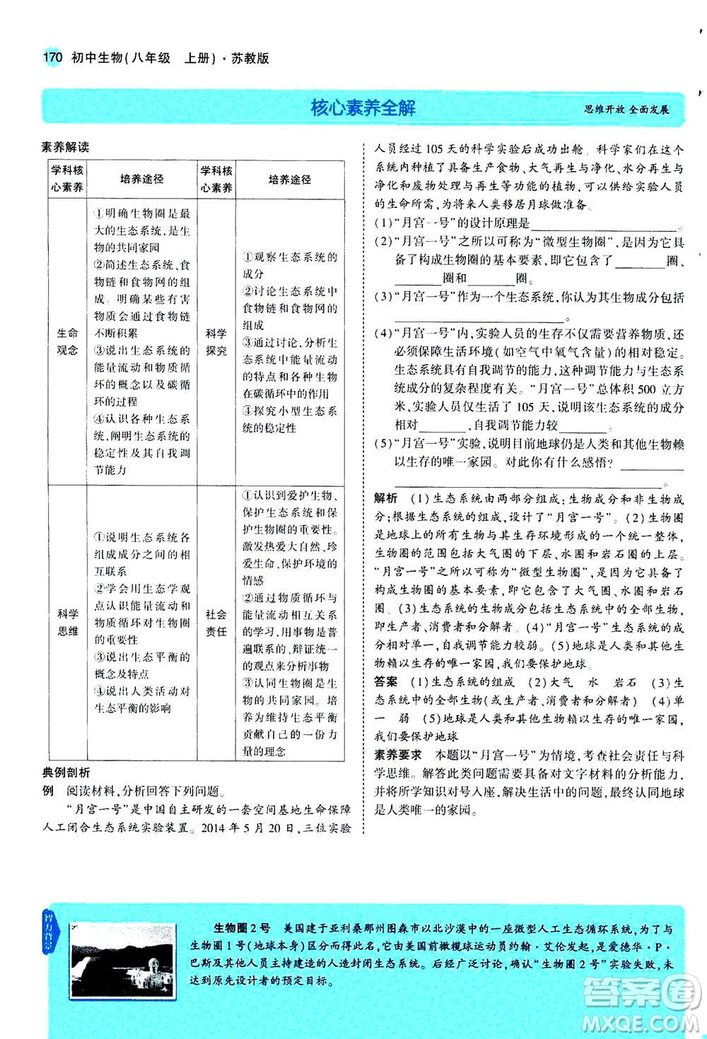 2020秋5年中考3年模擬全練版全解版初中生物八年級(jí)上冊(cè)蘇教版參考答案