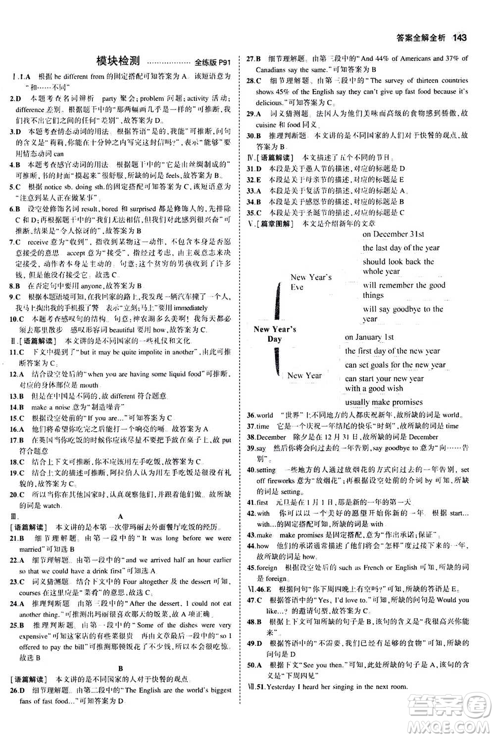 2020秋5年中考3年模擬全練版全解版初中英語(yǔ)八年級(jí)上冊(cè)外研版參考答案