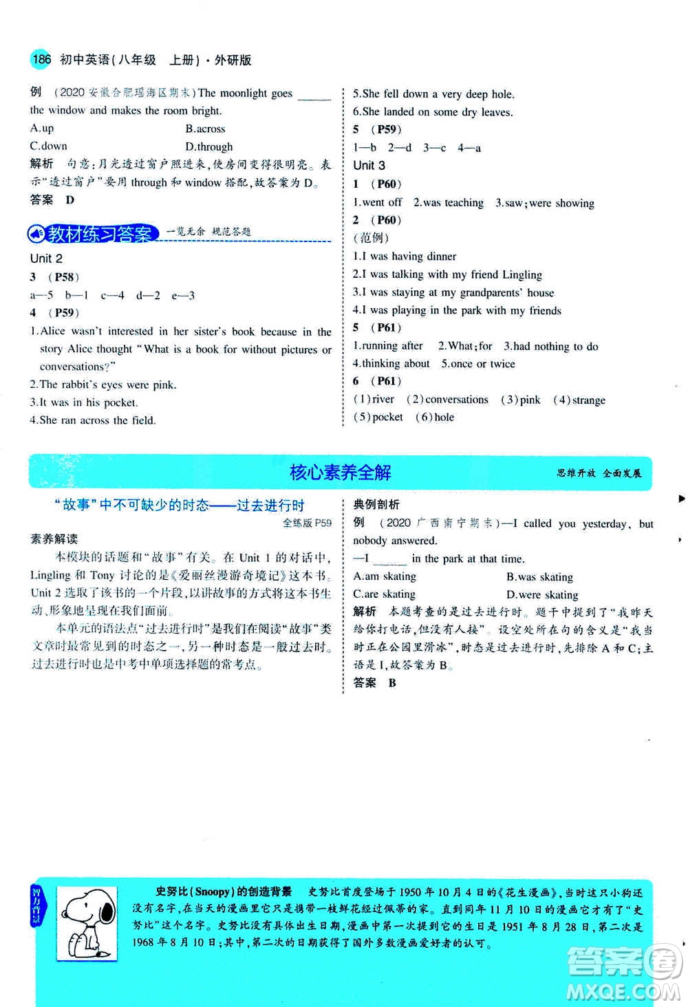 2020秋5年中考3年模擬全練版全解版初中英語(yǔ)八年級(jí)上冊(cè)外研版參考答案