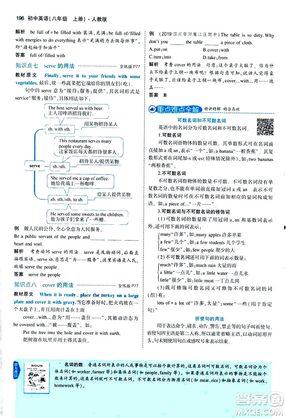 2020秋5年中考3年模擬全練版全解版初中英語(yǔ)八年級(jí)上冊(cè)人教版參考答案