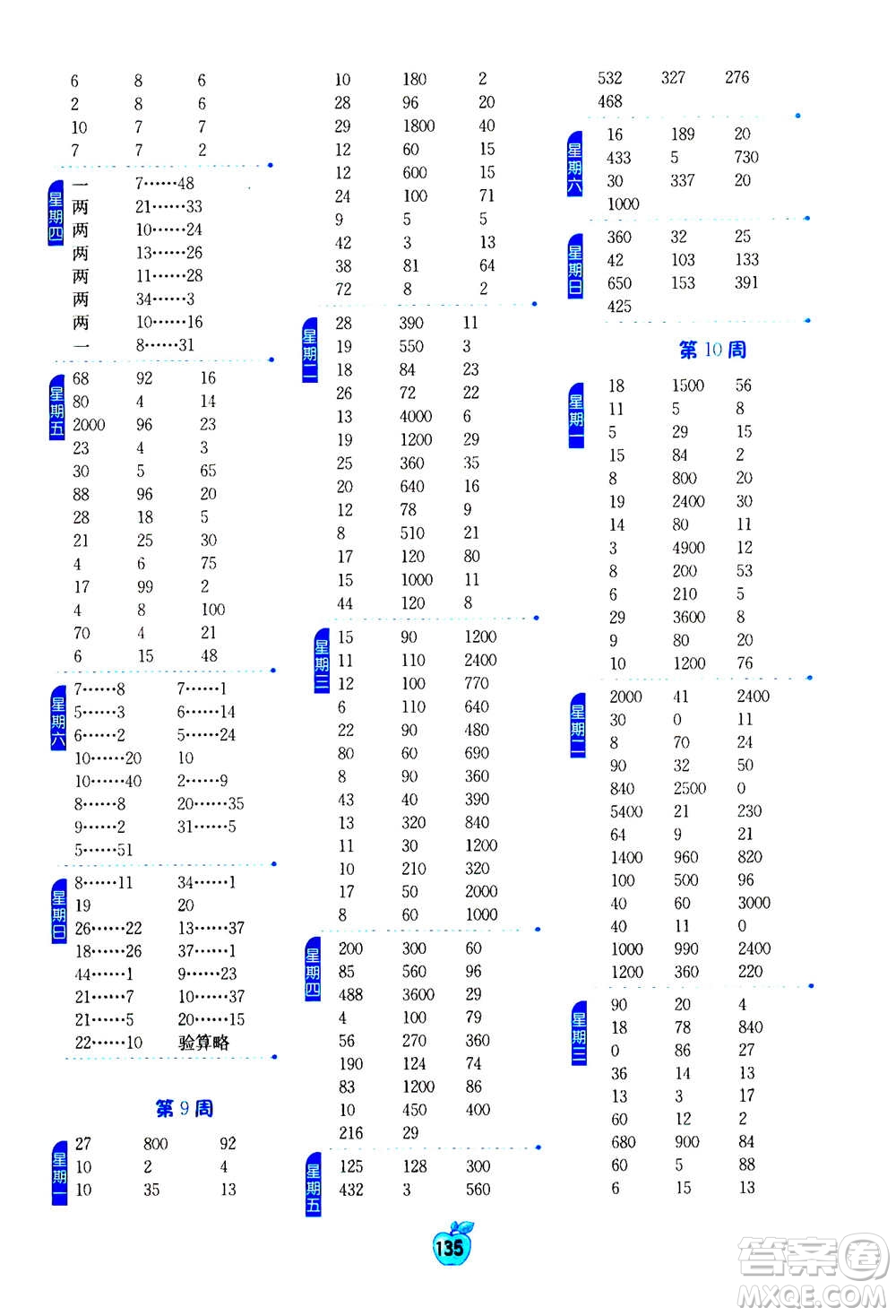 江蘇人民出版社2020年小學(xué)數(shù)學(xué)計(jì)算高手四年級(jí)上冊(cè)江蘇專用參考答案