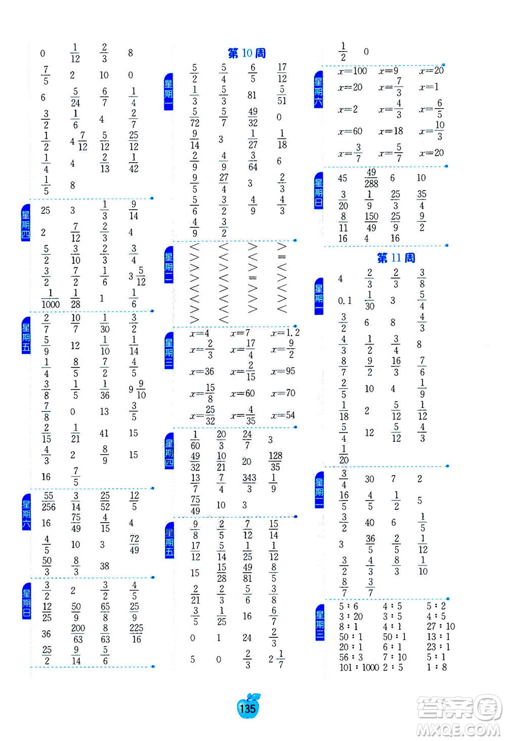 江蘇人民出版社2020年小學(xué)數(shù)學(xué)計(jì)算高手六年級(jí)上冊(cè)江蘇專(zhuān)用參考答案