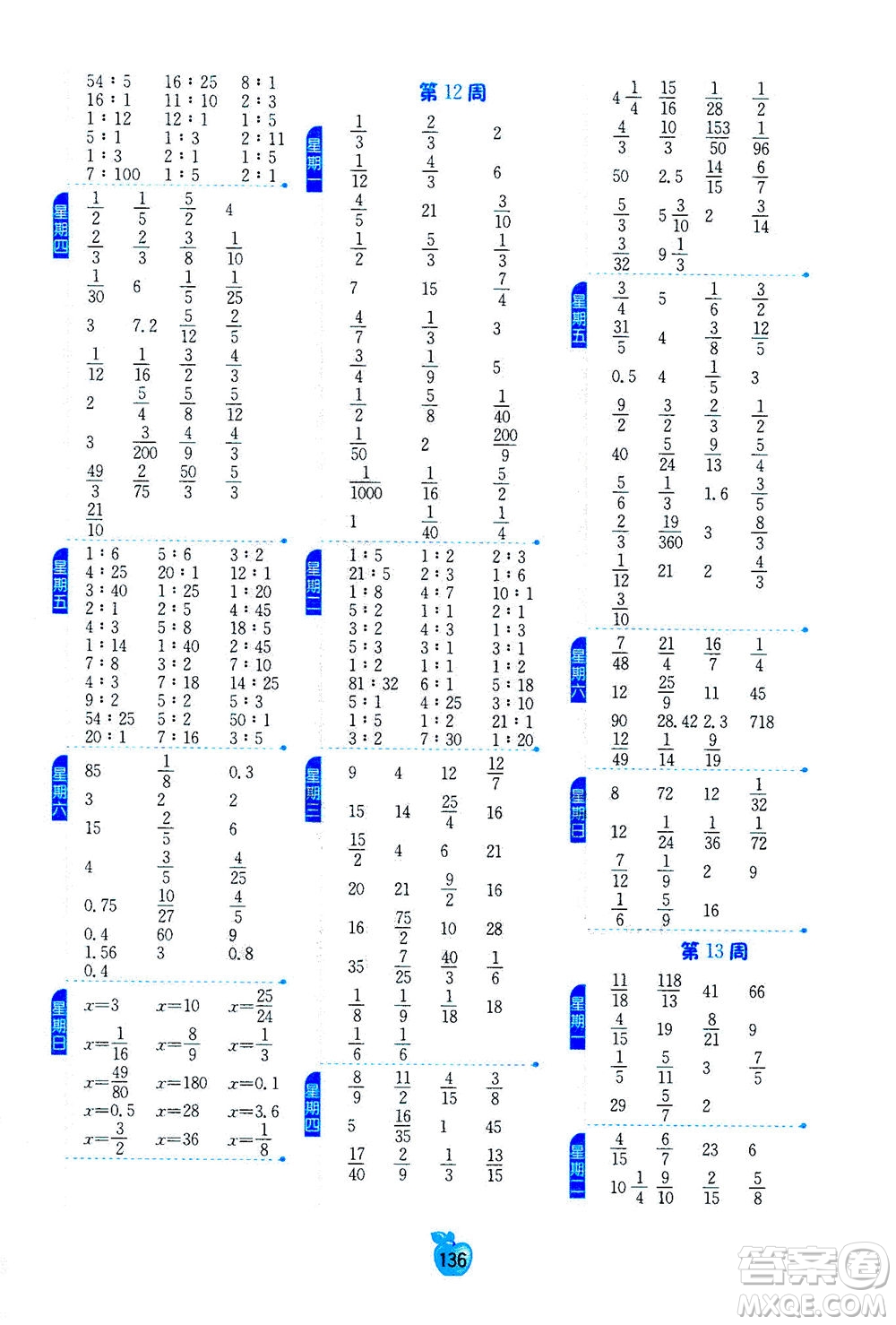 江蘇人民出版社2020年小學(xué)數(shù)學(xué)計(jì)算高手六年級(jí)上冊(cè)江蘇專(zhuān)用參考答案