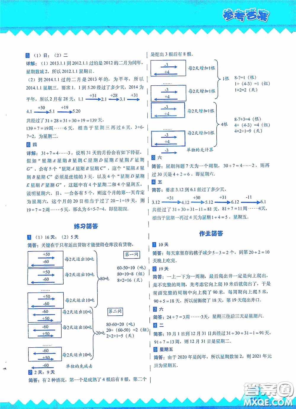 華東師范大學(xué)出版社2020高思教育高思學(xué)校競賽數(shù)學(xué)課本三年級上冊答案