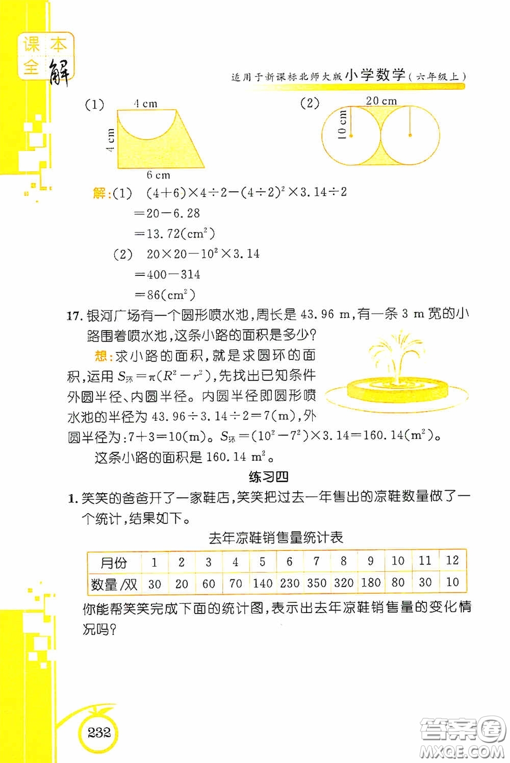 安徽人民出版社2020課本全解小學(xué)數(shù)學(xué)六年級上冊B版答案