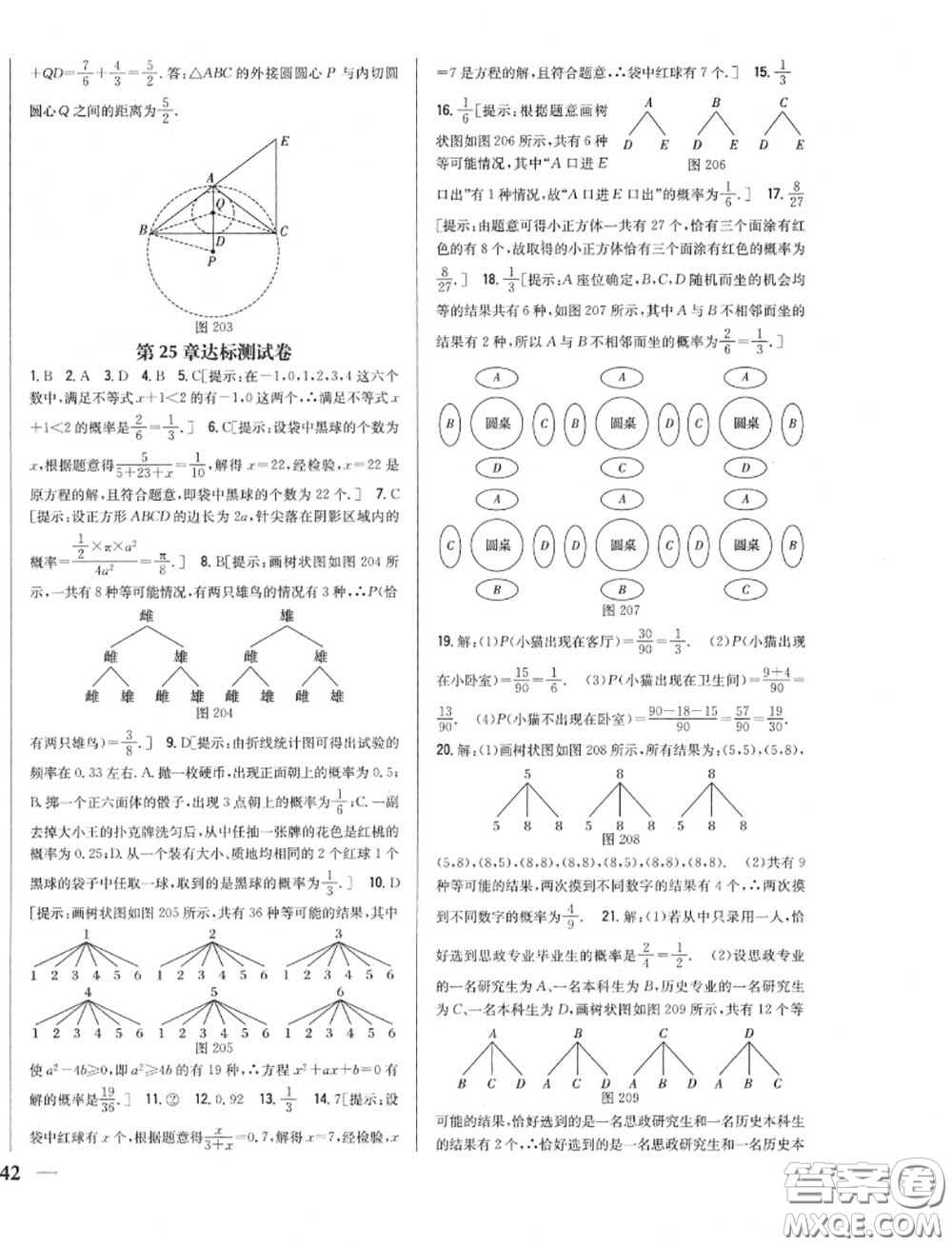 2020秋全科王同步課時練習九年級數(shù)學上冊人教版答案