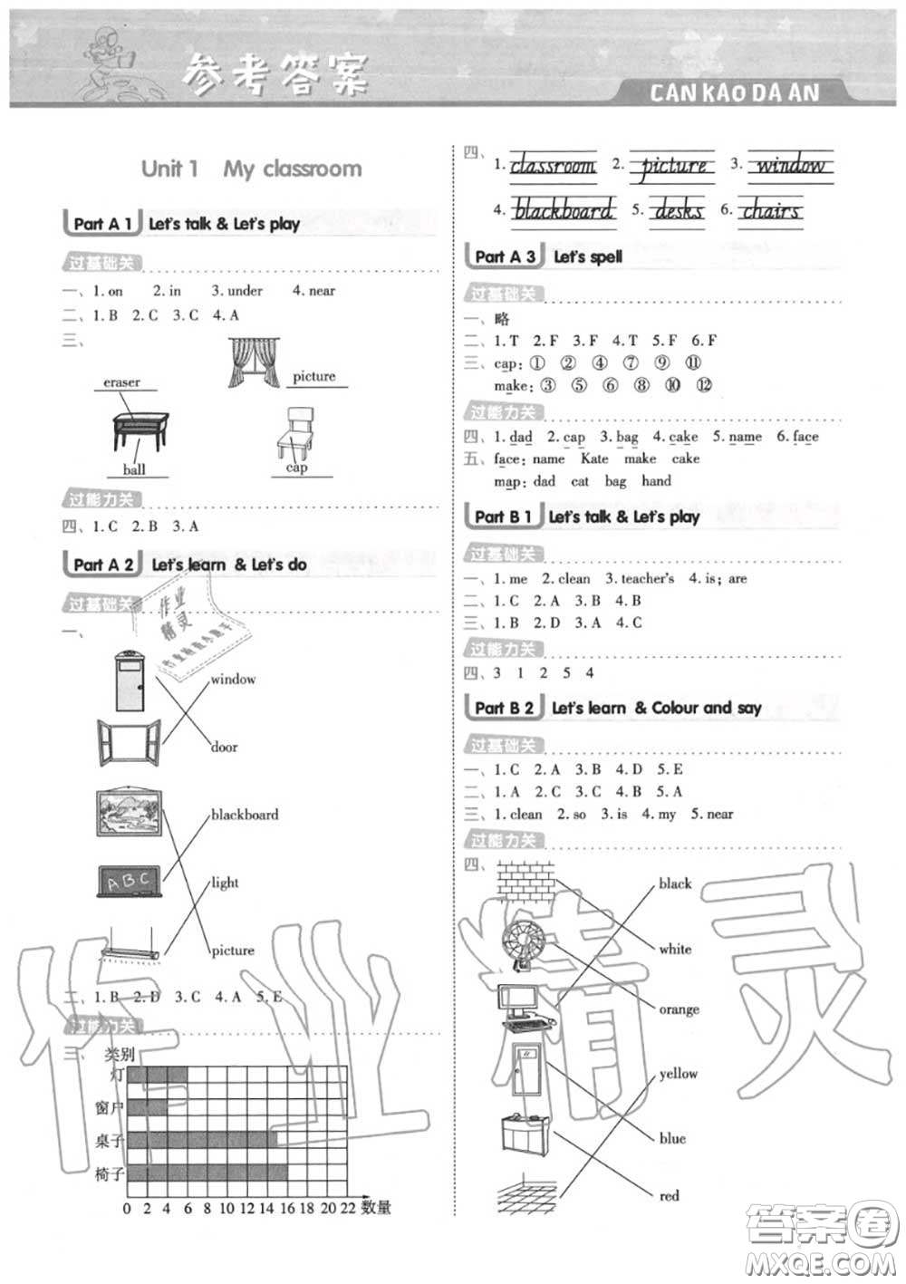 天星教育2020年秋一遍過小學(xué)英語四年級上冊人教版答案