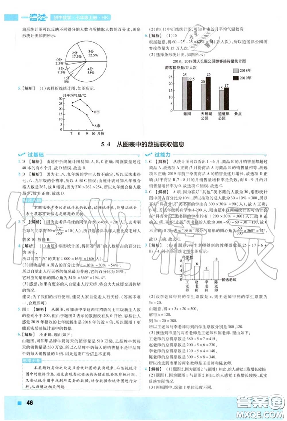 天星教育2020年秋一遍過初中數(shù)學(xué)七年級上冊滬科版答案