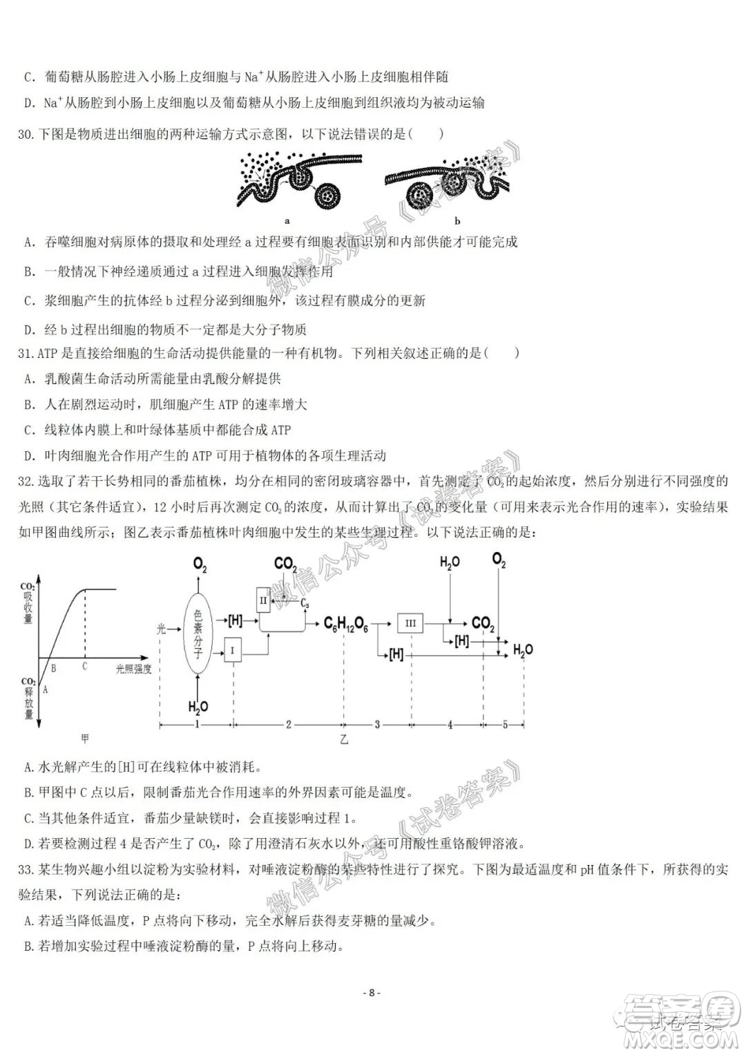 哈爾濱市第六中學(xué)2021屆開學(xué)階段性總結(jié)高三生物試題及答案