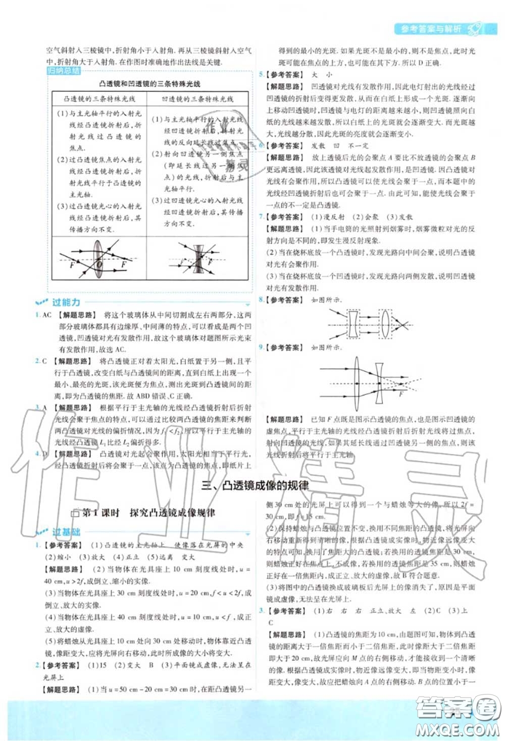 天星教育2020年秋一遍過初中物理八年級(jí)上冊(cè)蘇科版答案