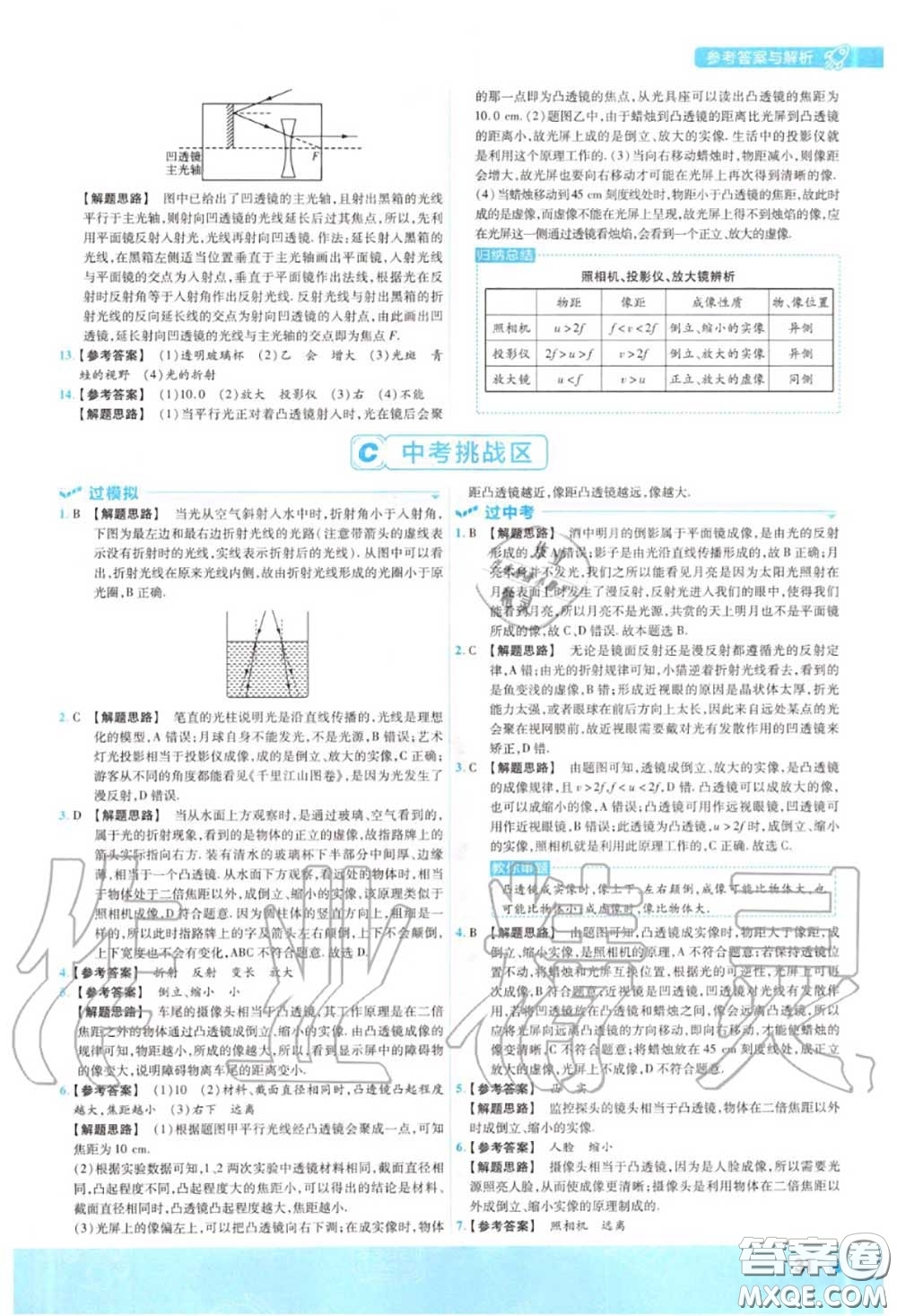 天星教育2020年秋一遍過初中物理八年級(jí)上冊(cè)蘇科版答案