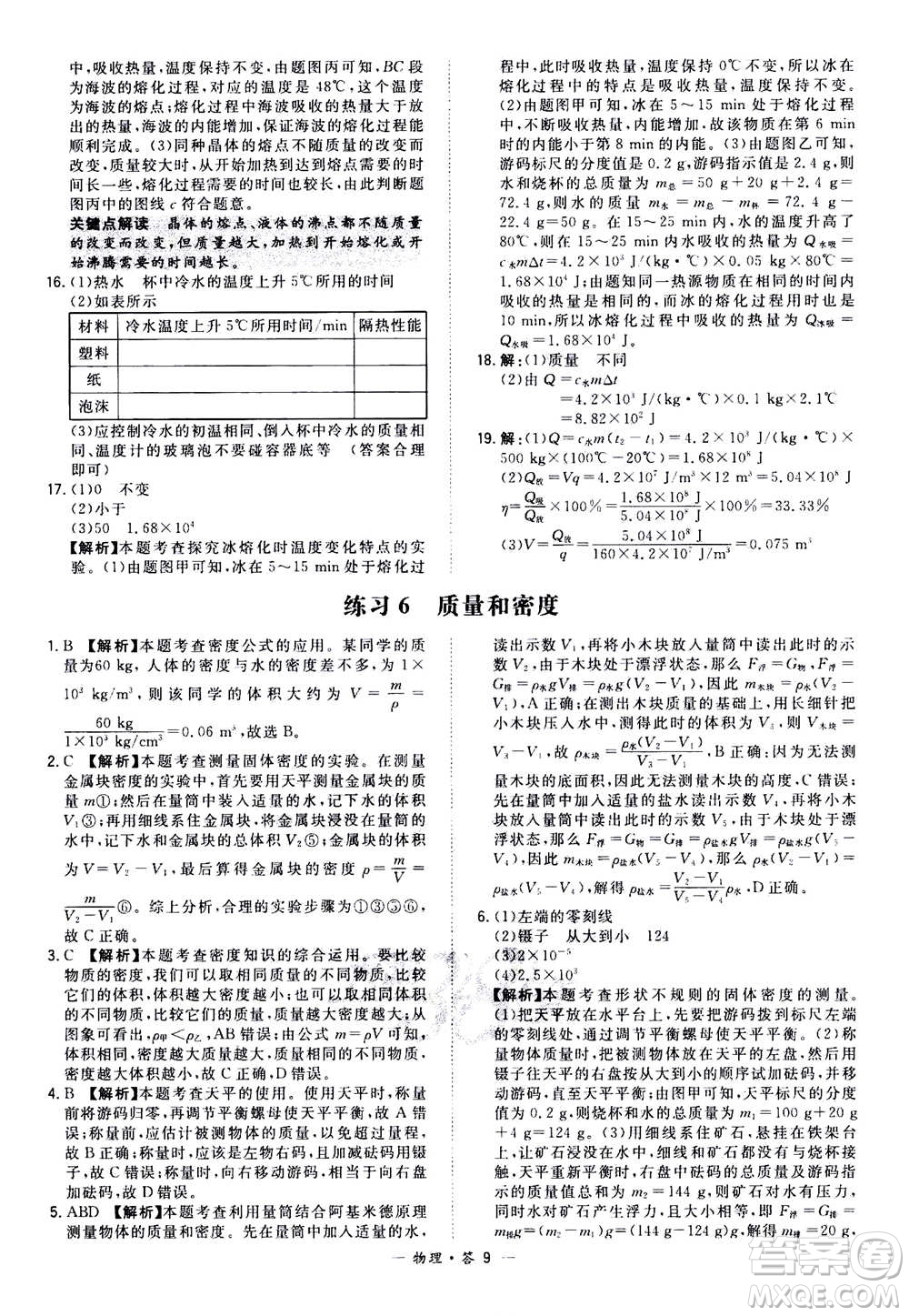 2021中考復(fù)習(xí)使用天利38套全國(guó)各省市中考真題?？蓟A(chǔ)題物理參考答案