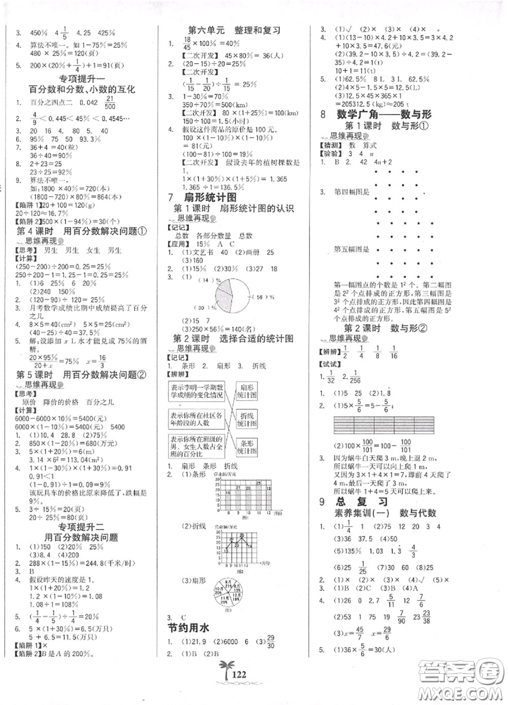 2020年秋世紀(jì)金榜金榜小博士六年級數(shù)學(xué)上冊人教版答案