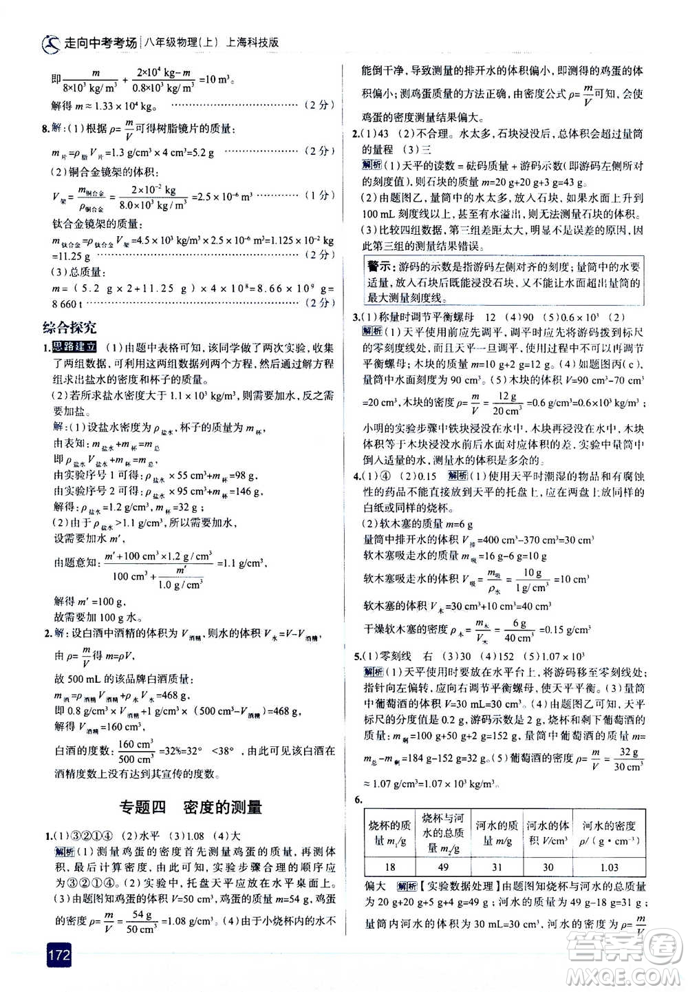 現(xiàn)代教育出版社2020年走進(jìn)中考考場(chǎng)八年級(jí)上冊(cè)物理上?？萍及娲鸢?><span style=