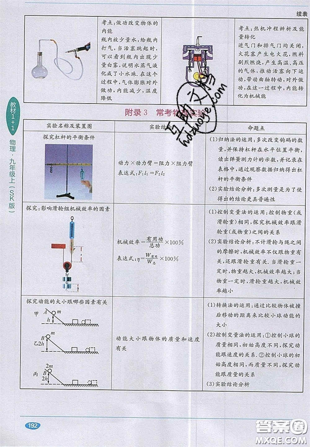 新疆青少年出版社2020教材1加1九年級(jí)物理上冊(cè)蘇科版答案