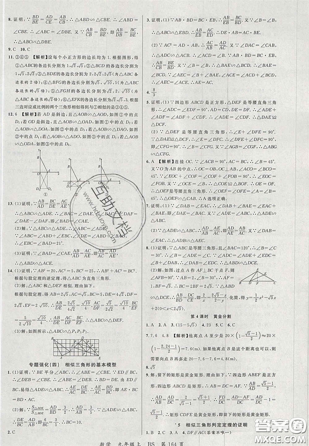 延邊大學(xué)出版社2020秋品至教育一線課堂九年級數(shù)學(xué)上冊北師大版答案