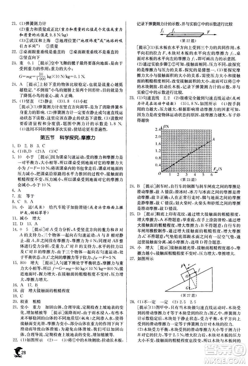 江蘇人民出版社2020年實驗班提優(yōu)訓(xùn)練八年級上物理SHKJ滬科版答案