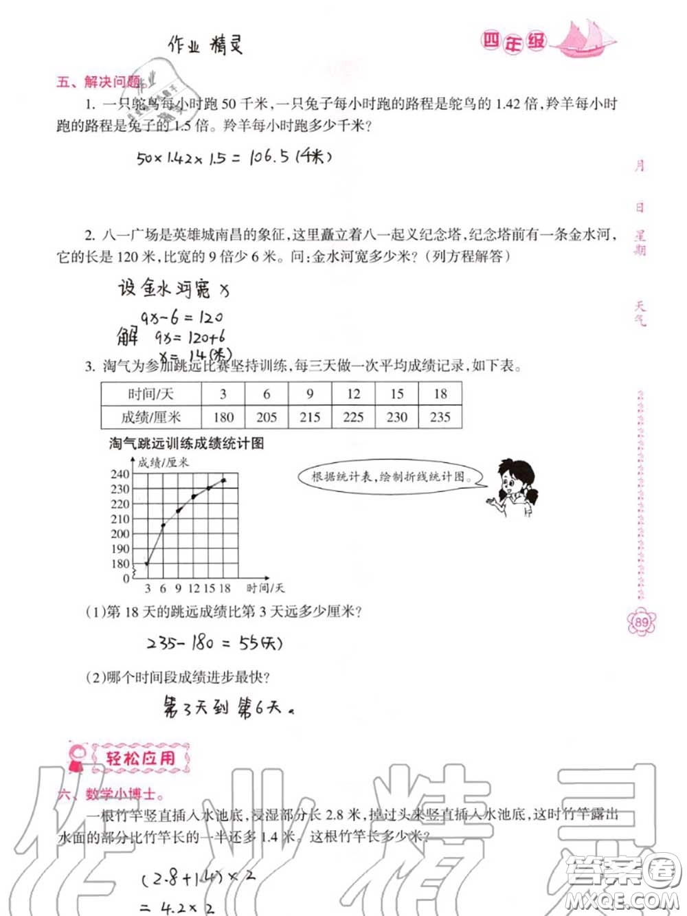 南方日報出版社2020年暑假作業(yè)四年級合訂本B版參考答案