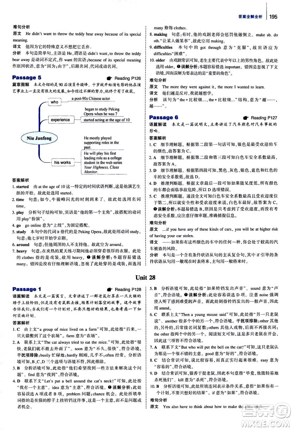 曲一線2021版53英語完形填空閱讀理解與語法填空七年級(jí)答案