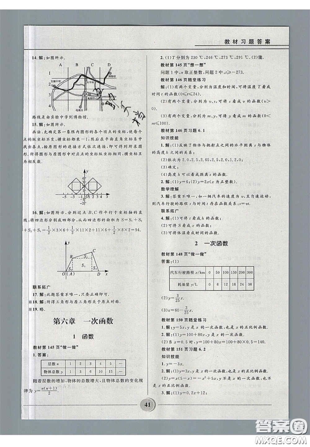 山東教育出版社2020義務(wù)教育教科書七年級數(shù)學(xué)上冊魯教版答案