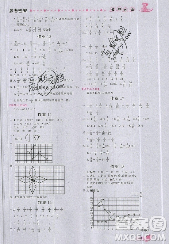 內(nèi)蒙古人民出版社2020年暑假作業(yè)數(shù)學(xué)五年級(jí)人教版答案