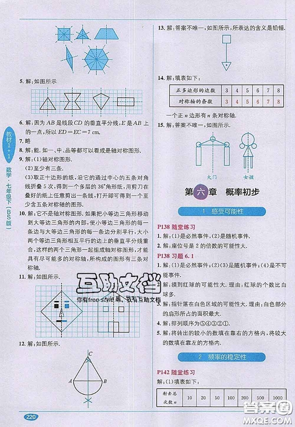 北京師范大學(xué)出版社2020年課本教材七年級(jí)數(shù)學(xué)下冊(cè)北師版答案