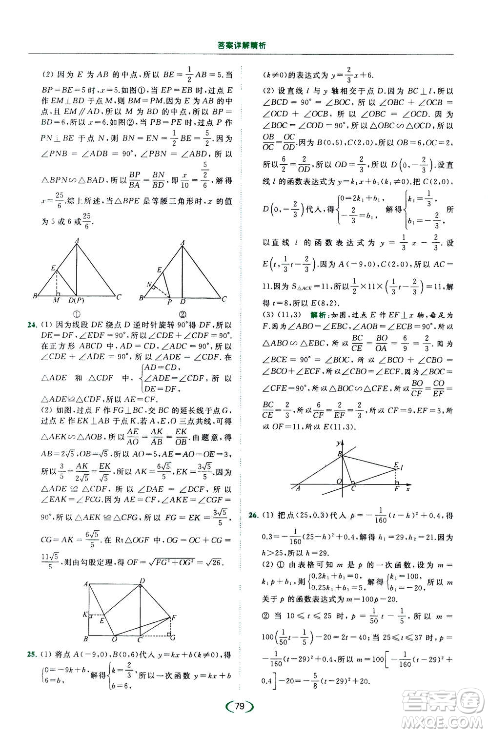 2020年亮點(diǎn)給力提優(yōu)課時作業(yè)本數(shù)學(xué)九年級下冊蘇教版參考答案