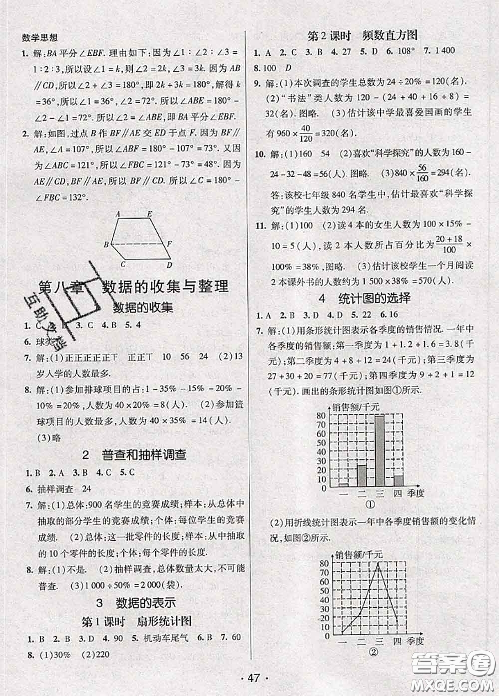 新疆青少年出版社2020同行學(xué)案學(xué)練測六年級數(shù)學(xué)下冊魯教版參考答案