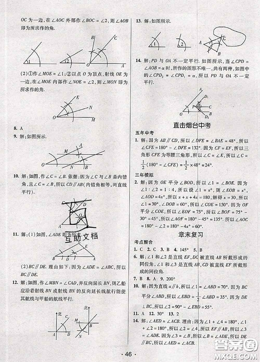 新疆青少年出版社2020同行學(xué)案學(xué)練測六年級數(shù)學(xué)下冊魯教版參考答案