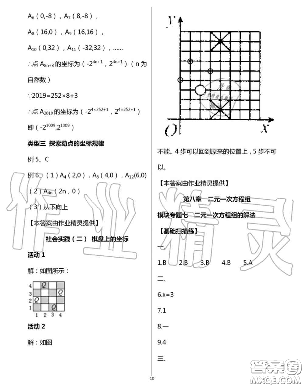 陽光出版社2020年全品溫故知新暑假七升八數學人教版參考答案