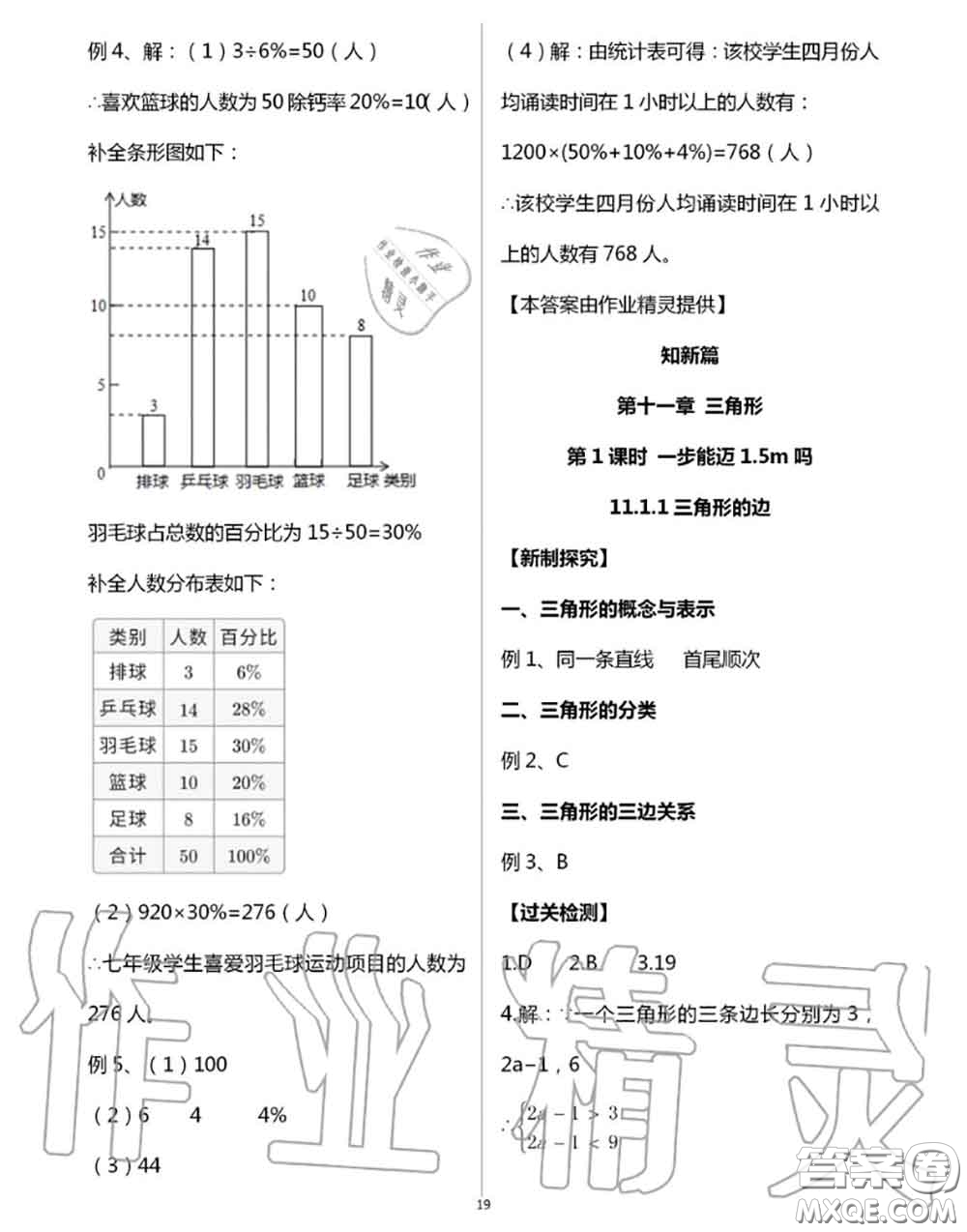 陽光出版社2020年全品溫故知新暑假七升八數學人教版參考答案