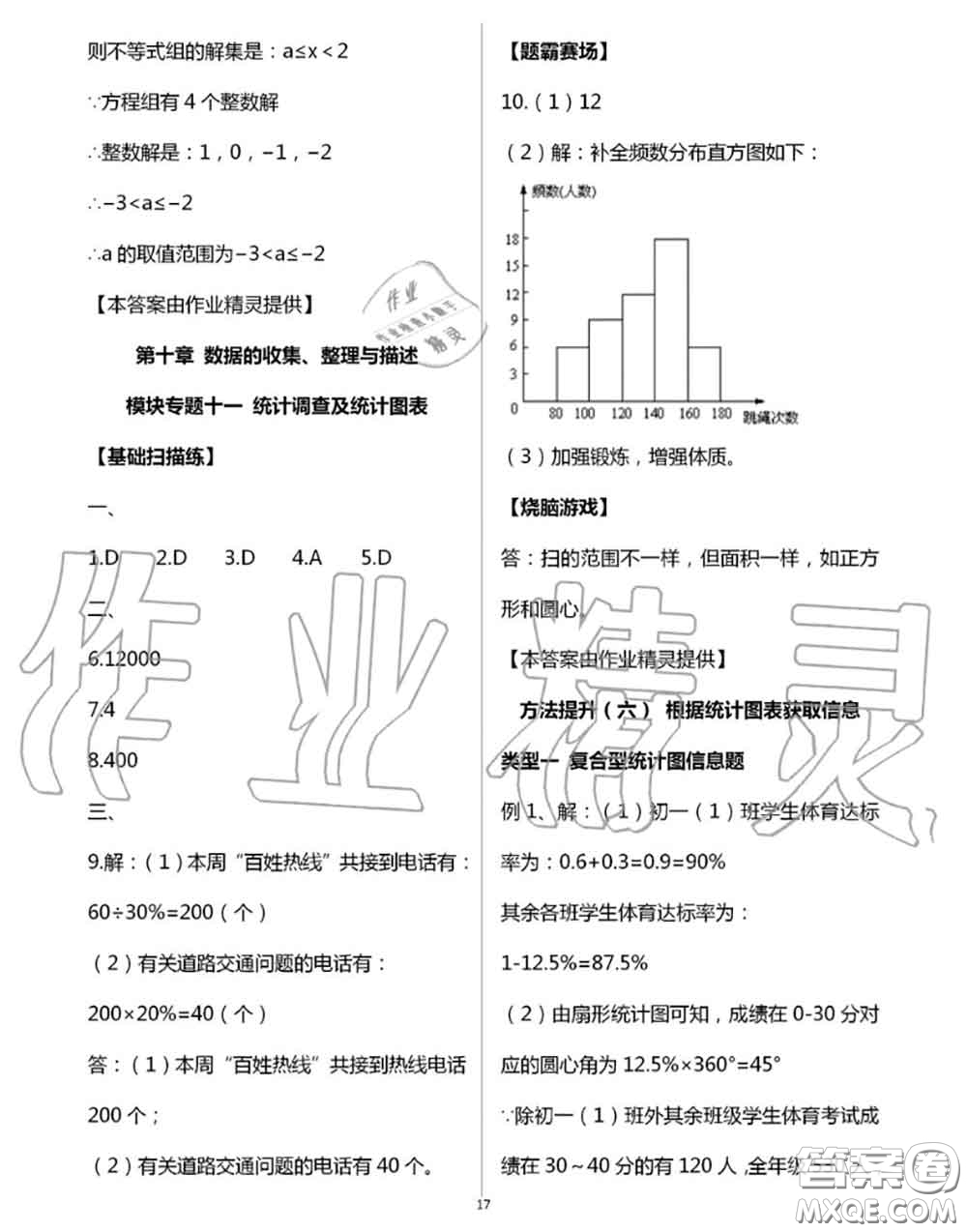 陽光出版社2020年全品溫故知新暑假七升八數學人教版參考答案