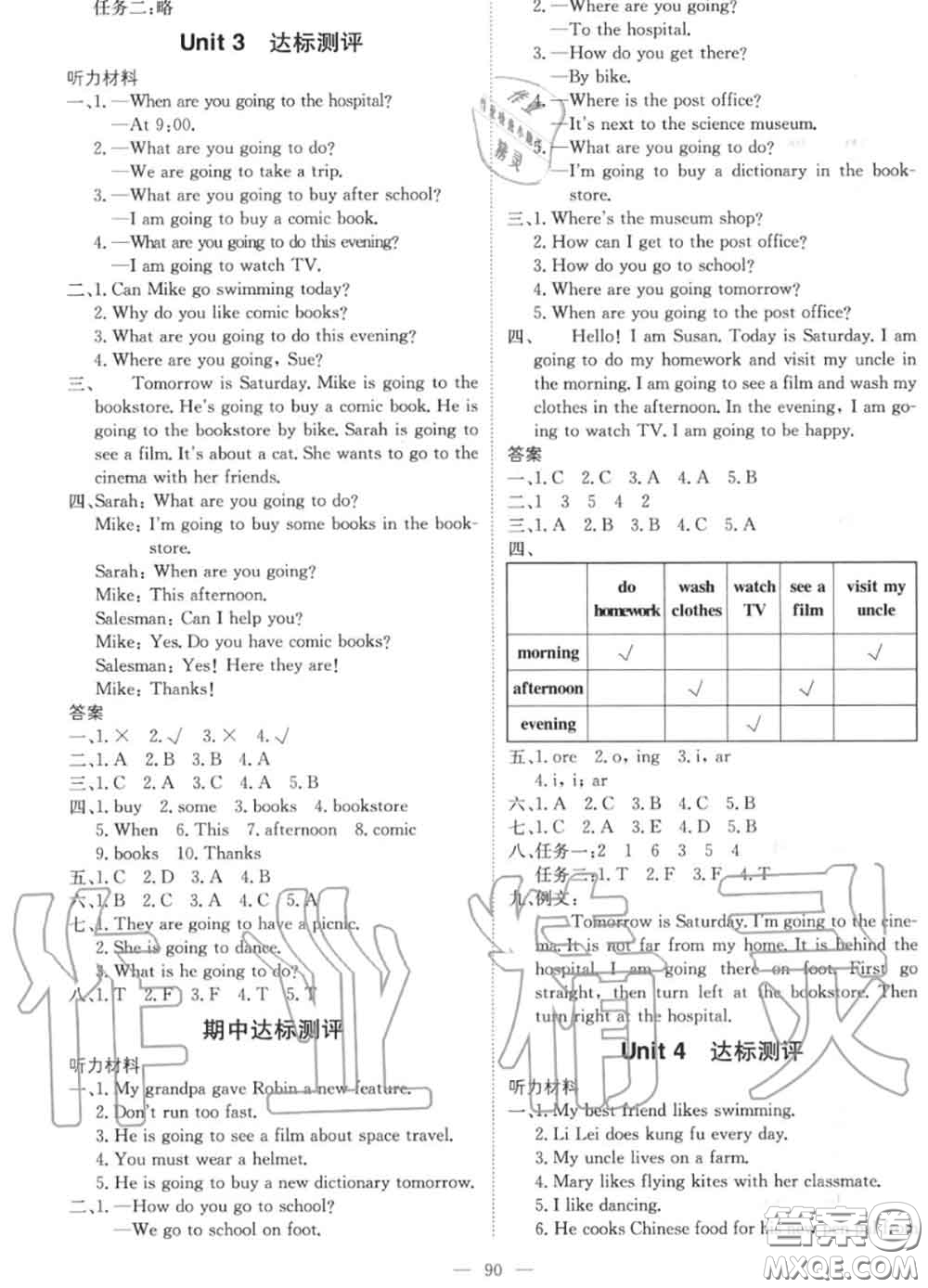 2020年秋1加1輕巧奪冠優(yōu)化訓(xùn)練六年級英語上冊人教版參考答案