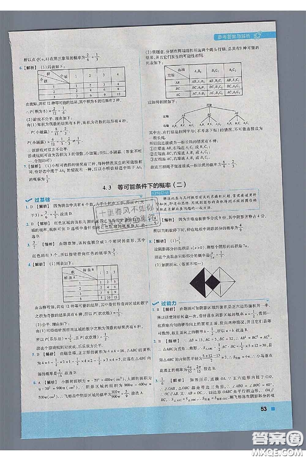 天星教育2020年秋一遍過初中數(shù)學(xué)九年級(jí)上冊(cè)蘇科版參考答案