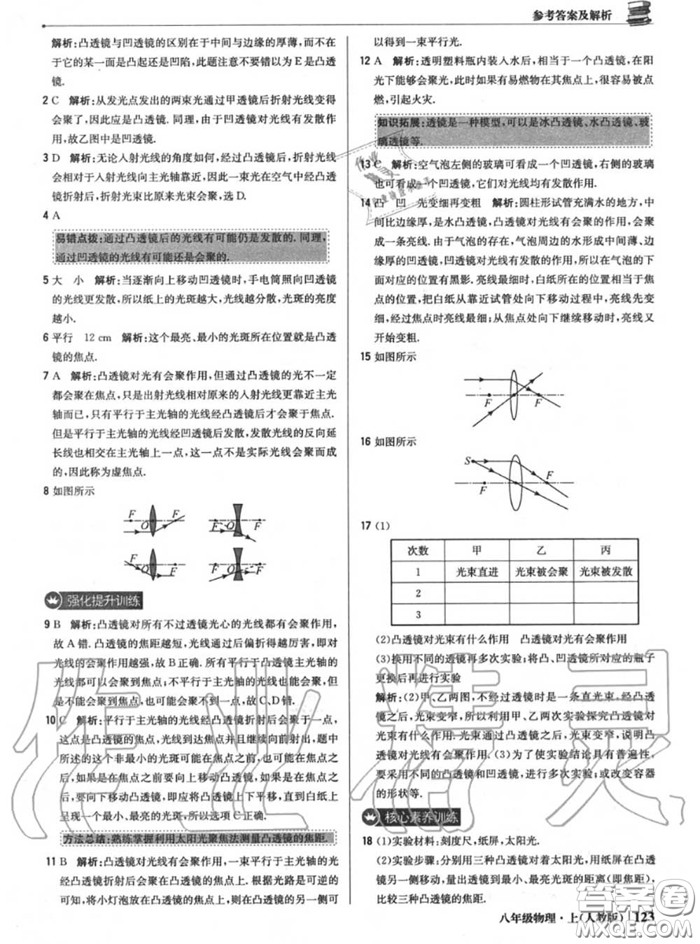 2020年秋1加1輕巧奪冠優(yōu)化訓(xùn)練八年級物理上冊人教版參考答案